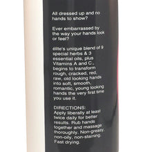 Load image into Gallery viewer, Elite Therapeutic Hand Lotion 8.5 Oz. Side View.