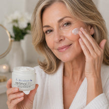 Load image into Gallery viewer, E. Burnham retinol ultra rich night cream with aloe vera jar on white background
